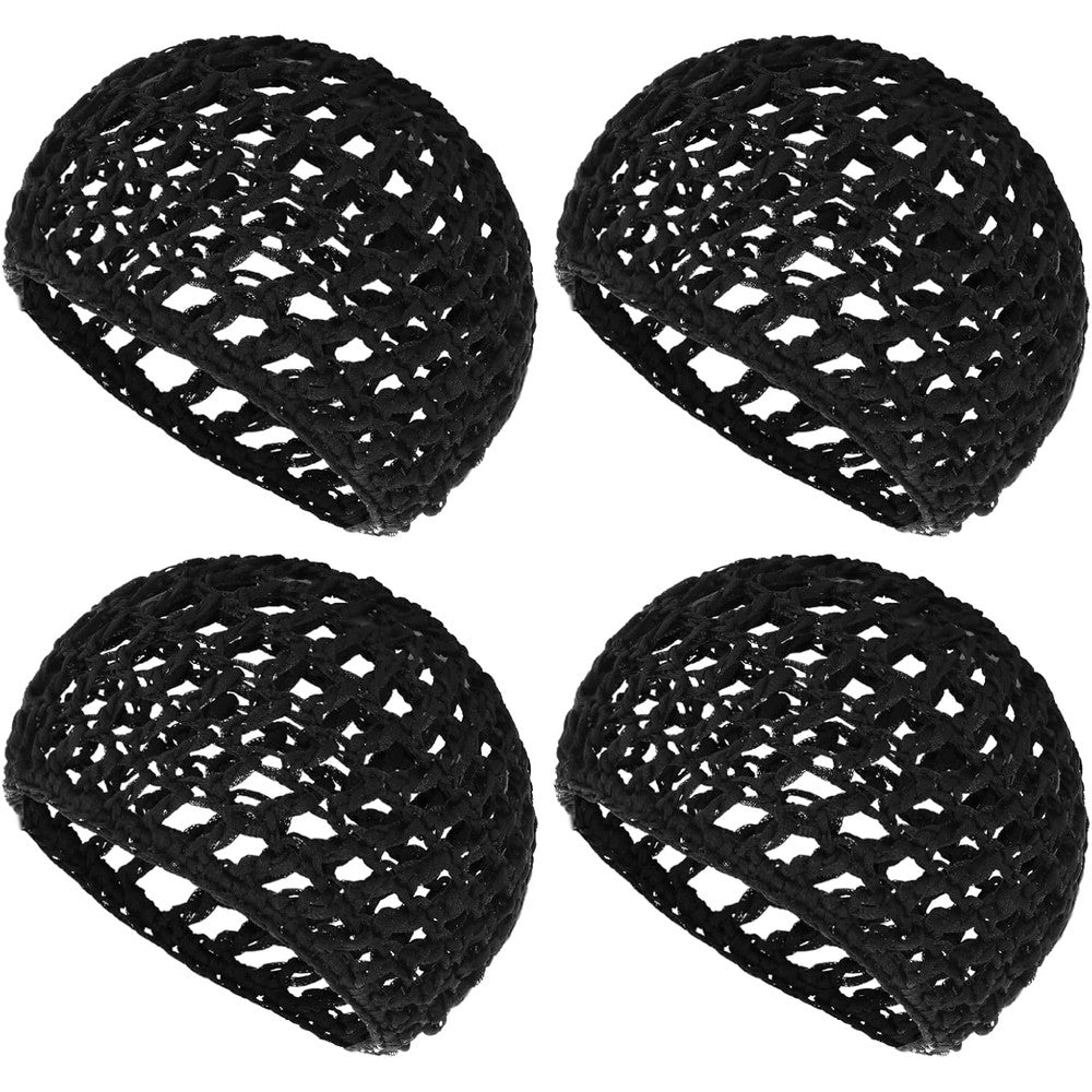 Wllhyf 4 Pack Crochet Knit Snood Bonnets front view