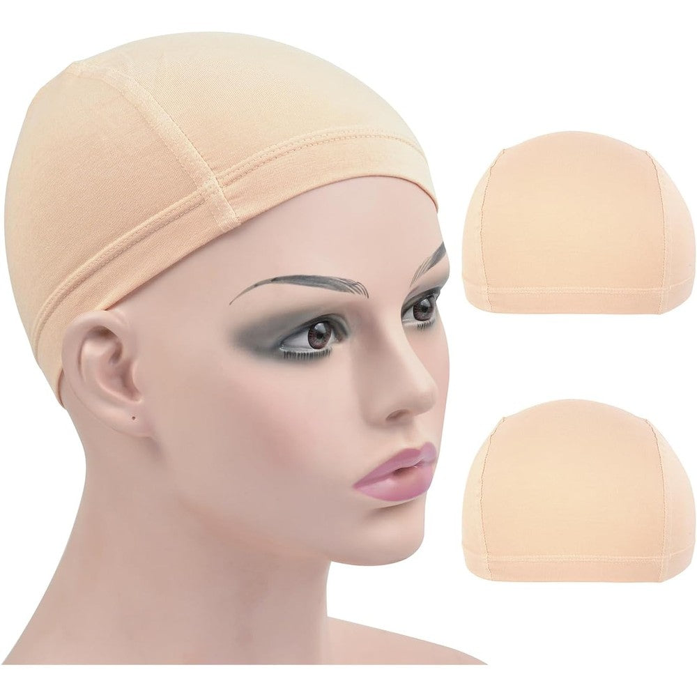 Blushia bamboo fiber wig caps set of two front view