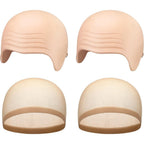 Willbond 4 piece latex bald cap set front view for costume makeup