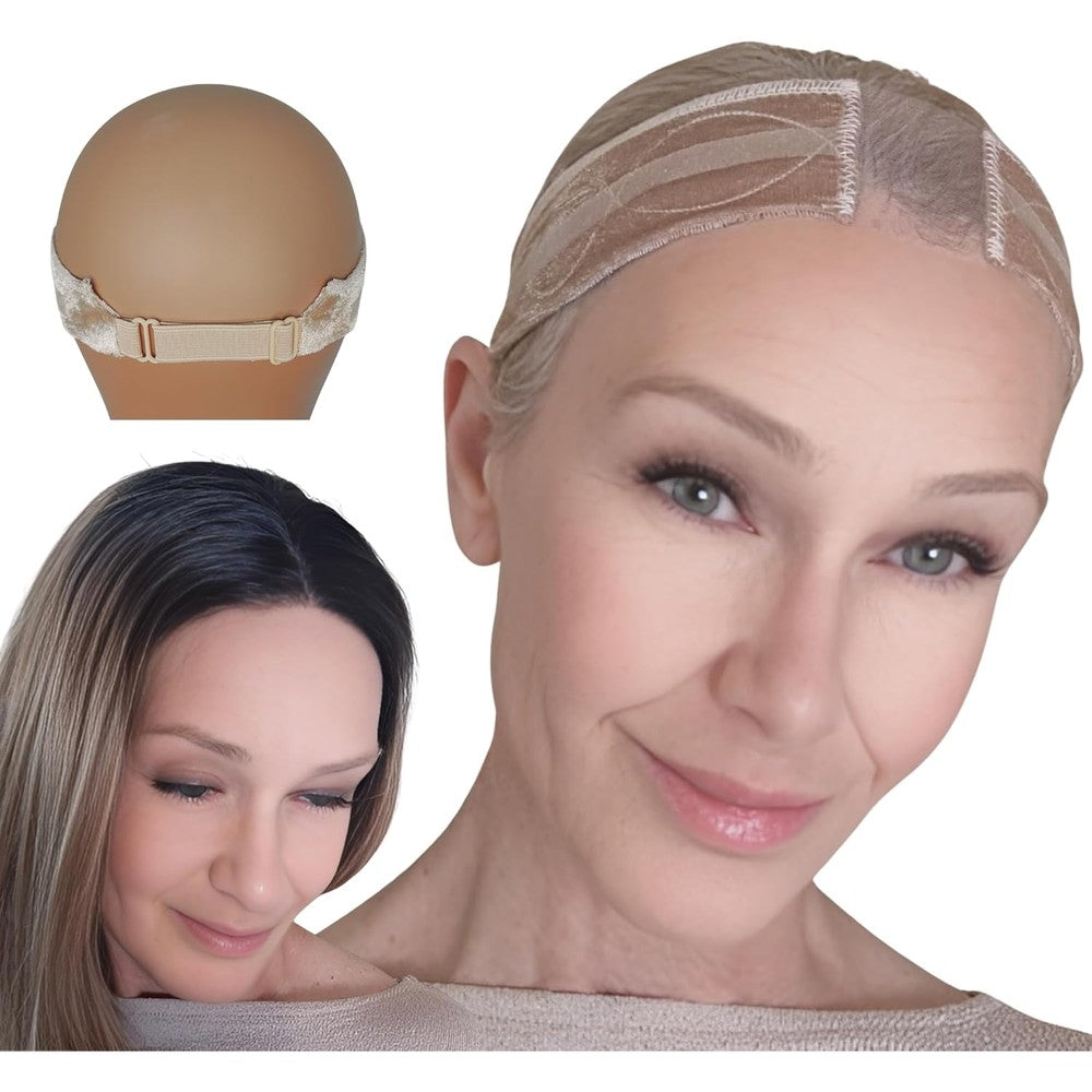 Lit Unicorns wig grip band beige front view