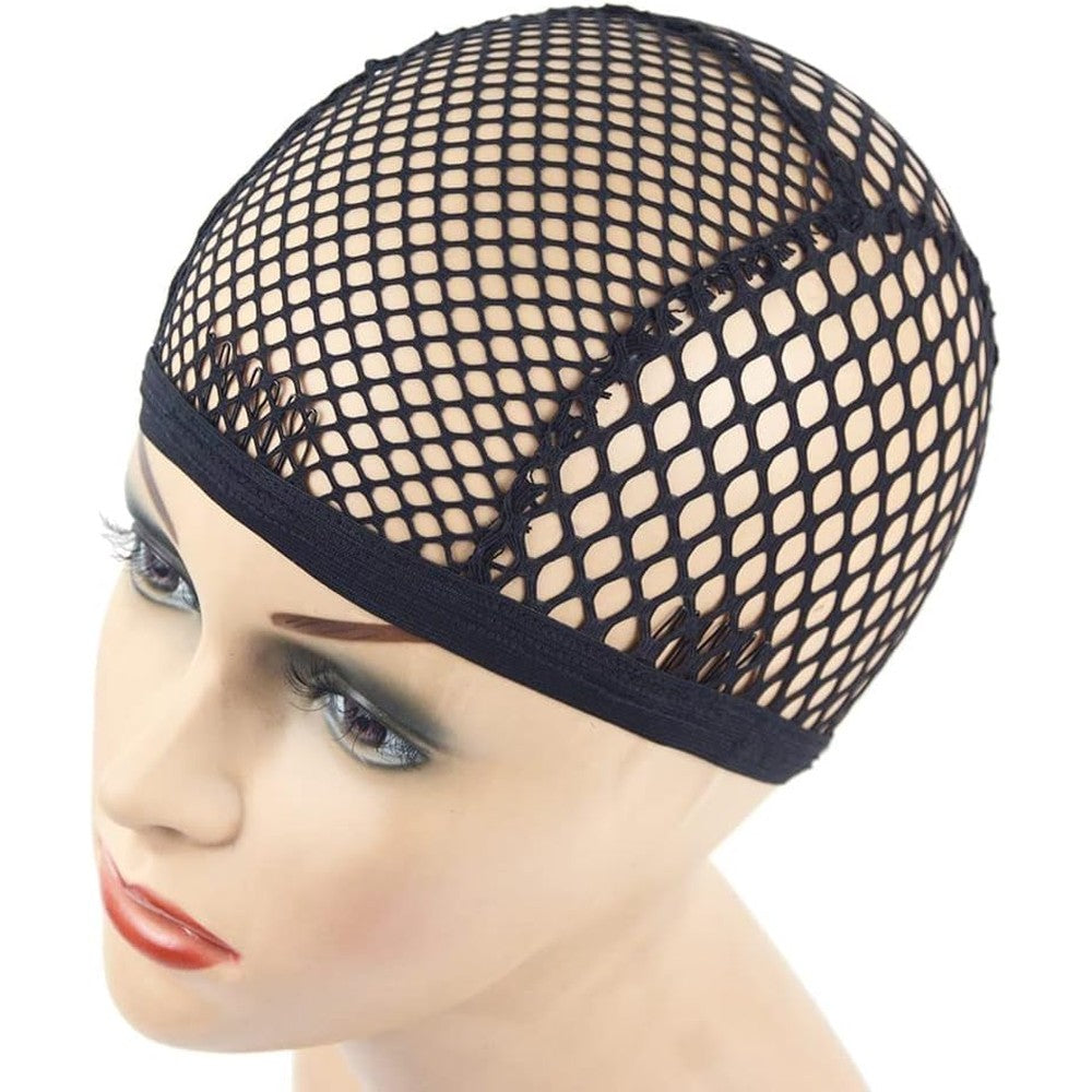 Yantaisiyu black stretchable crochet wig cap front view
