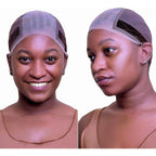 Prudenp lace wig grip cap front view brown