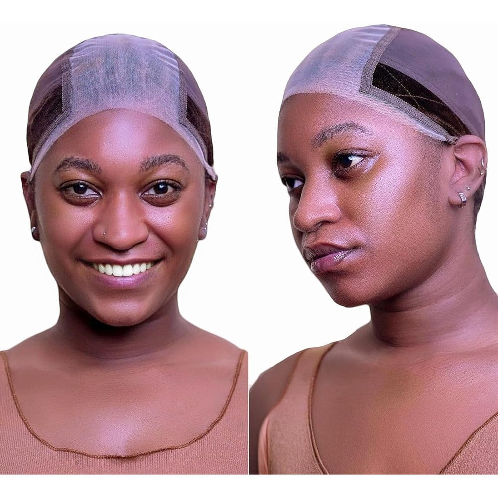 Prudenp lace wig grip cap front view brown