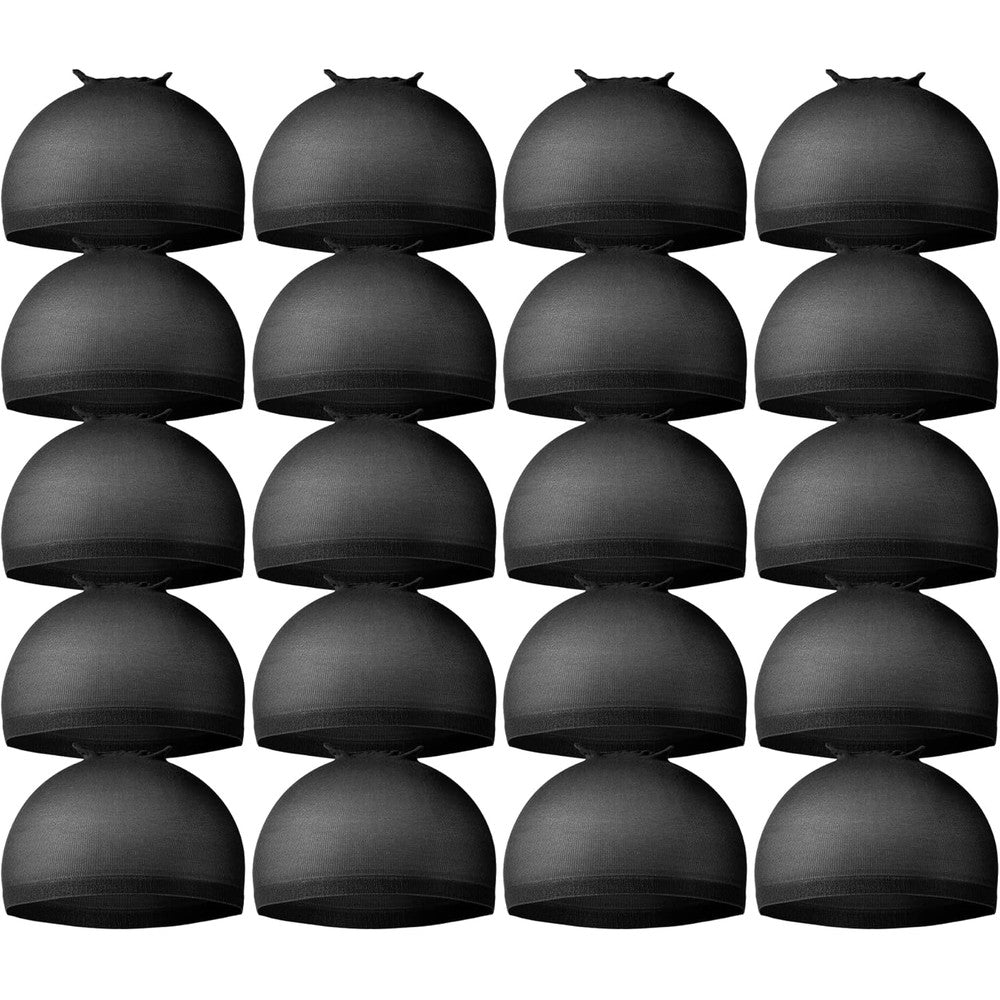 Teenitor black nylon stocking wig caps 20 pieces set front view