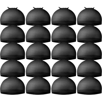 Teenitor black nylon stocking wig caps 20 pieces set front view
