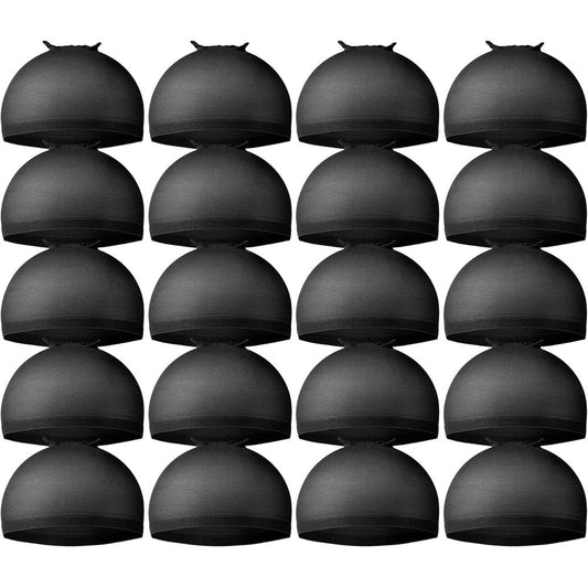 Teenitor black nylon stocking wig caps 20 pieces set front view