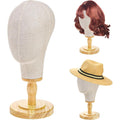 Peohud 21 inch canvas mannequin head front view for wig display