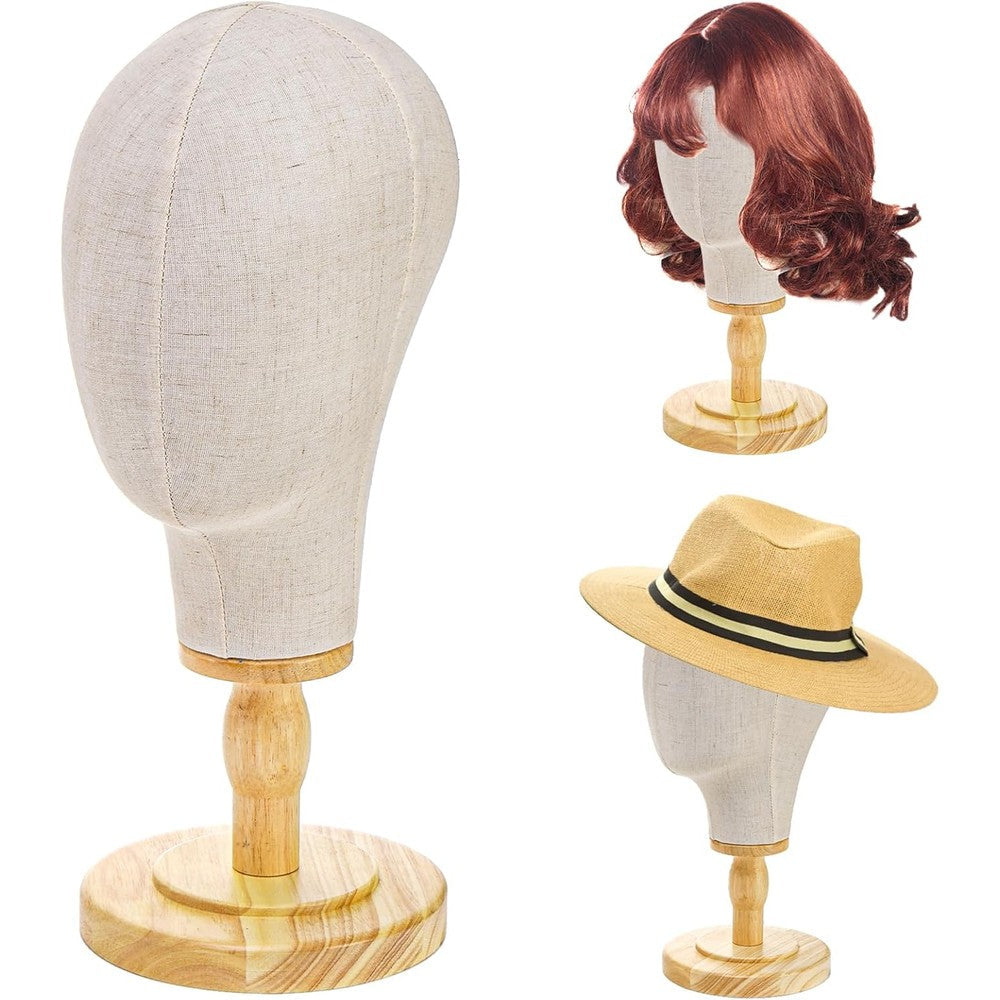Peohud 21 inch canvas mannequin head front view for wig display