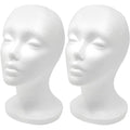 CHIVENIDO styrofoam wig head 2 pack front view for salon display
