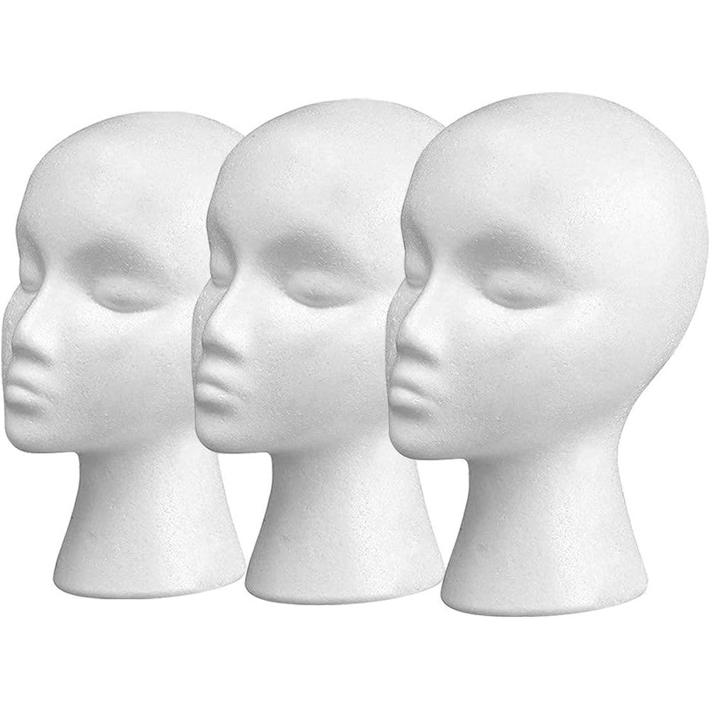 Smilco styrofoam wig head front view female foam mannequin for professional salon styling