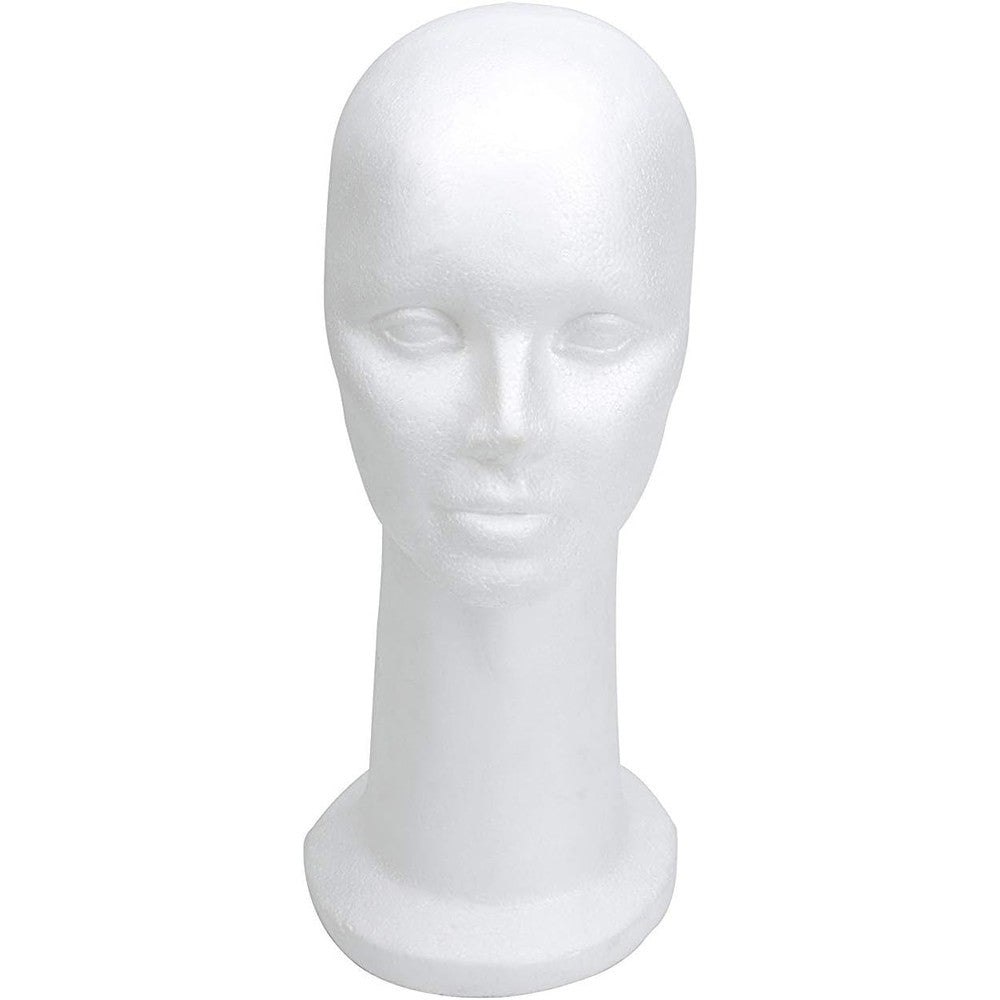 BHD BEAUTY 15 inch styrofoam mannequin head front view for premium wig display
