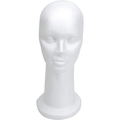 BHD BEAUTY 15 inch styrofoam mannequin head front view for premium wig display