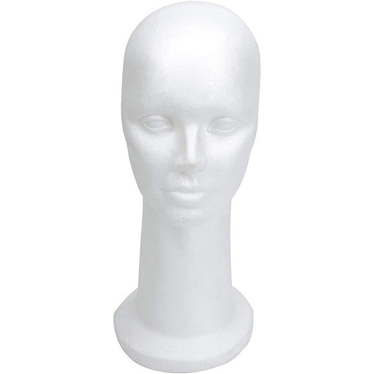 BHD BEAUTY 15 inch styrofoam mannequin head front view for premium wig display