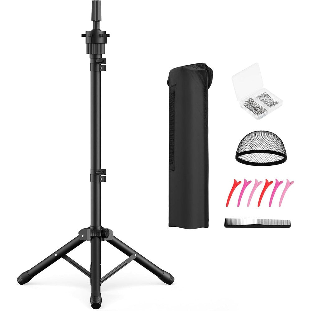 Retbtnm 50 inch adjustable tripod wig stand front view
