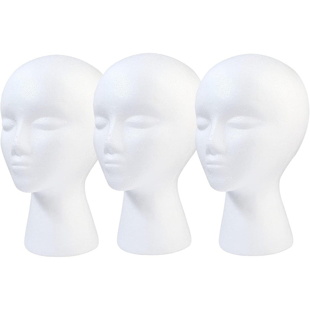 BALABALA foam wig head three piece set front view styling stand