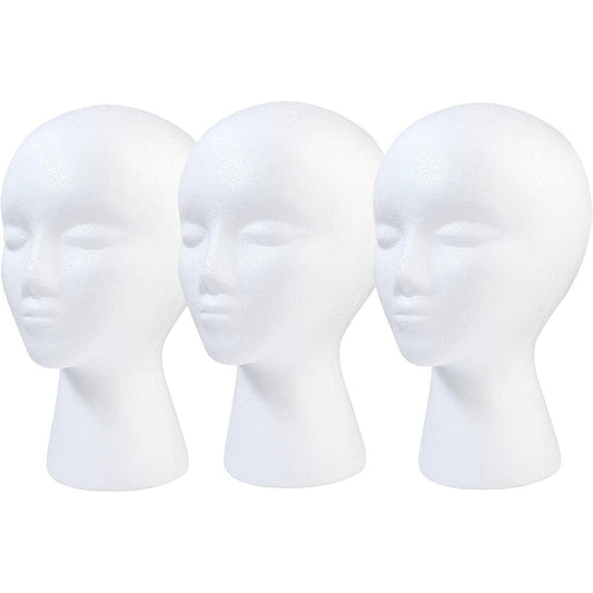 BALABALA foam wig head three piece set front view styling stand
