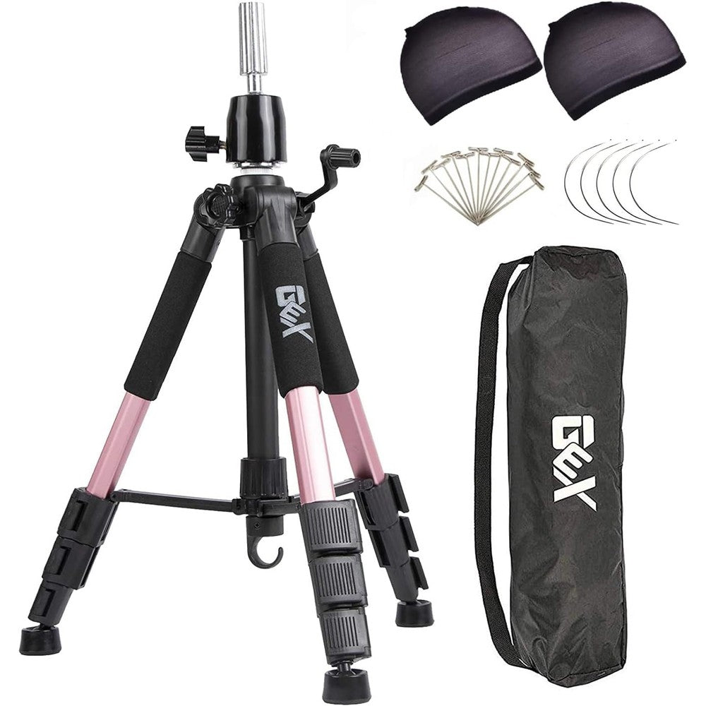 GEXWORLDWIDE GEX 55 Inch Mannequin Tripod Stand front view in rose gold finish