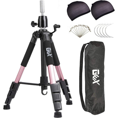 GEXWORLDWIDE GEX 55 Inch Mannequin Tripod Stand front view in rose gold finish