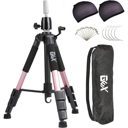 GEXWORLDWIDE GEX 55 Inch Mannequin Tripod Stand front view in rose gold finish