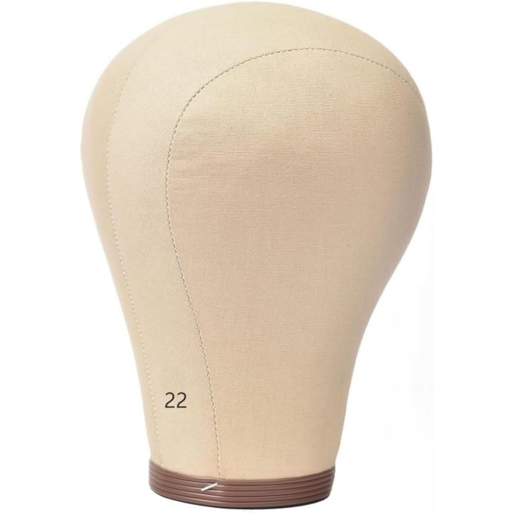 Monicass cork canvas block head front view professional wig styling tool