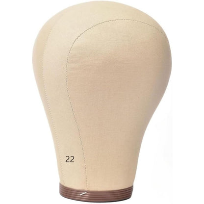 Monicass cork canvas block head front view professional wig styling tool