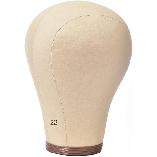Monicass cork canvas block head front view professional wig styling tool