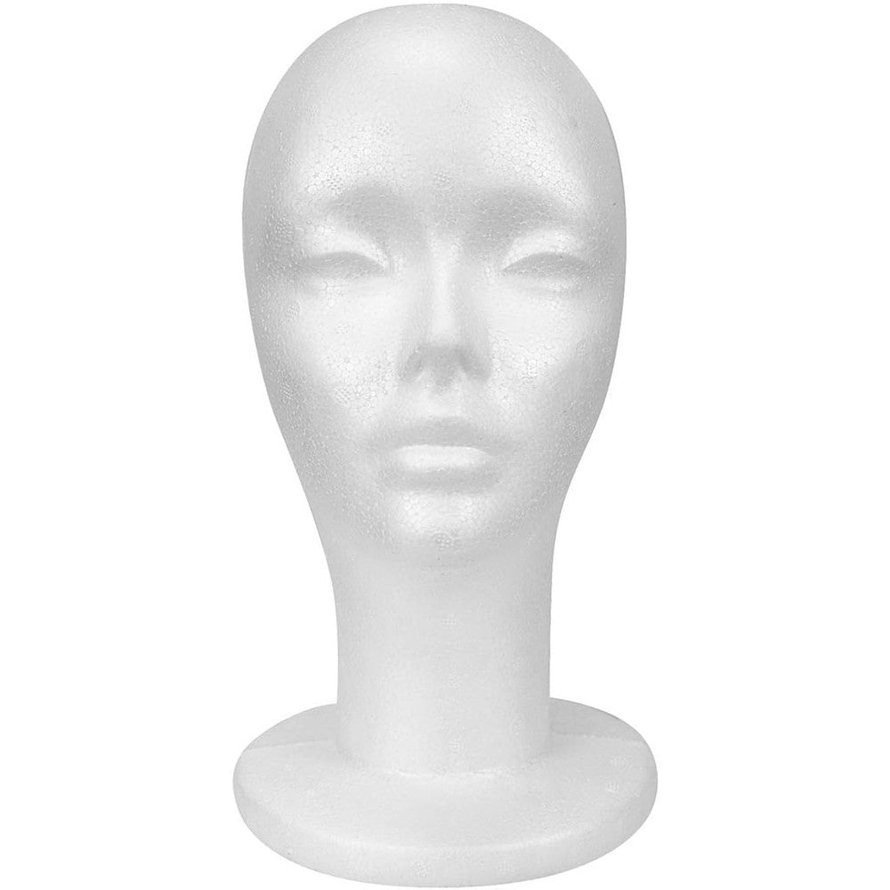 Studio Limited styrofoam mannequin head front view for premium wig styling