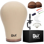 Gexworldwide GEX cork canvas block mannequin head front view for professional wig styling