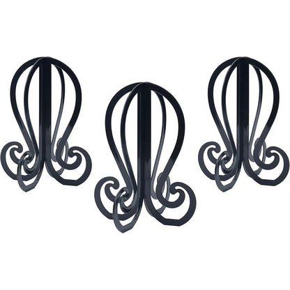 GenmeiFBH 3-piece black plastic wig stand set front view