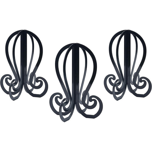 GenmeiFBH 3-piece black plastic wig stand set front view
