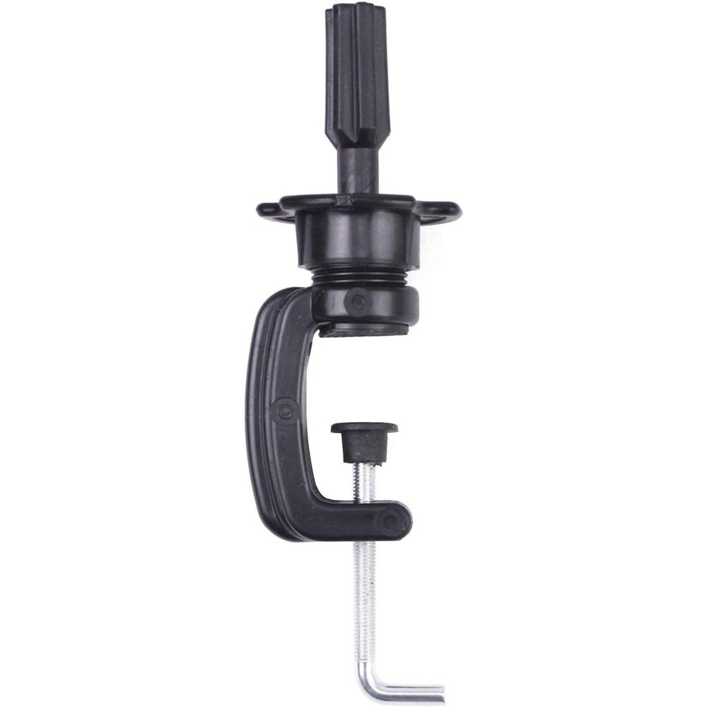 Eerya wig mannequin head stand black desktop clamp front view
