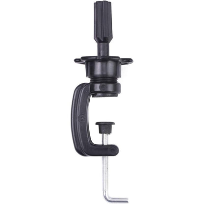 Eerya wig mannequin head stand black desktop clamp front view