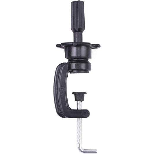 Eerya wig mannequin head stand black desktop clamp front view