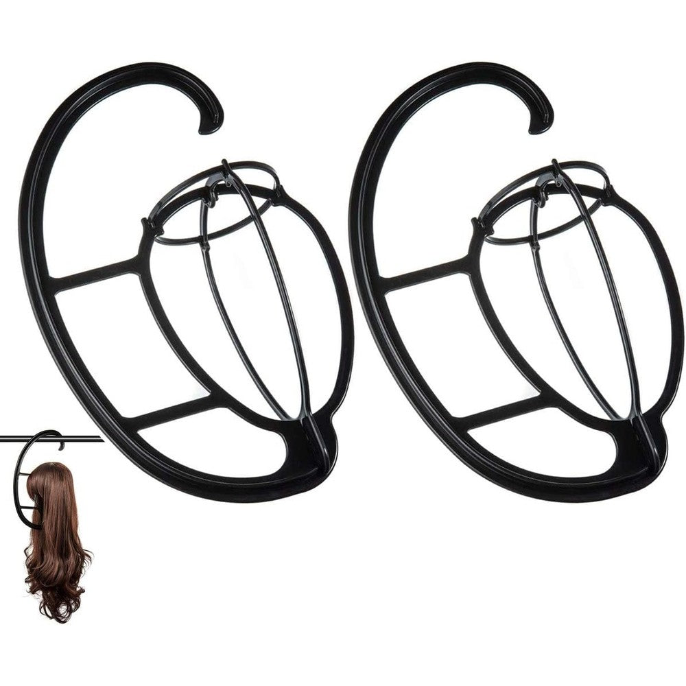 Dreamlover Hanging Wig Stand front view showing thick black plastic structure.