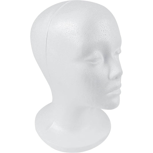 Shany Styrofoam female mannequin head front view for wig display