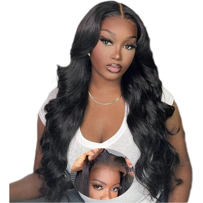 BunGiol 5x5 glueless human hair wig front view showing pre plucked hairline