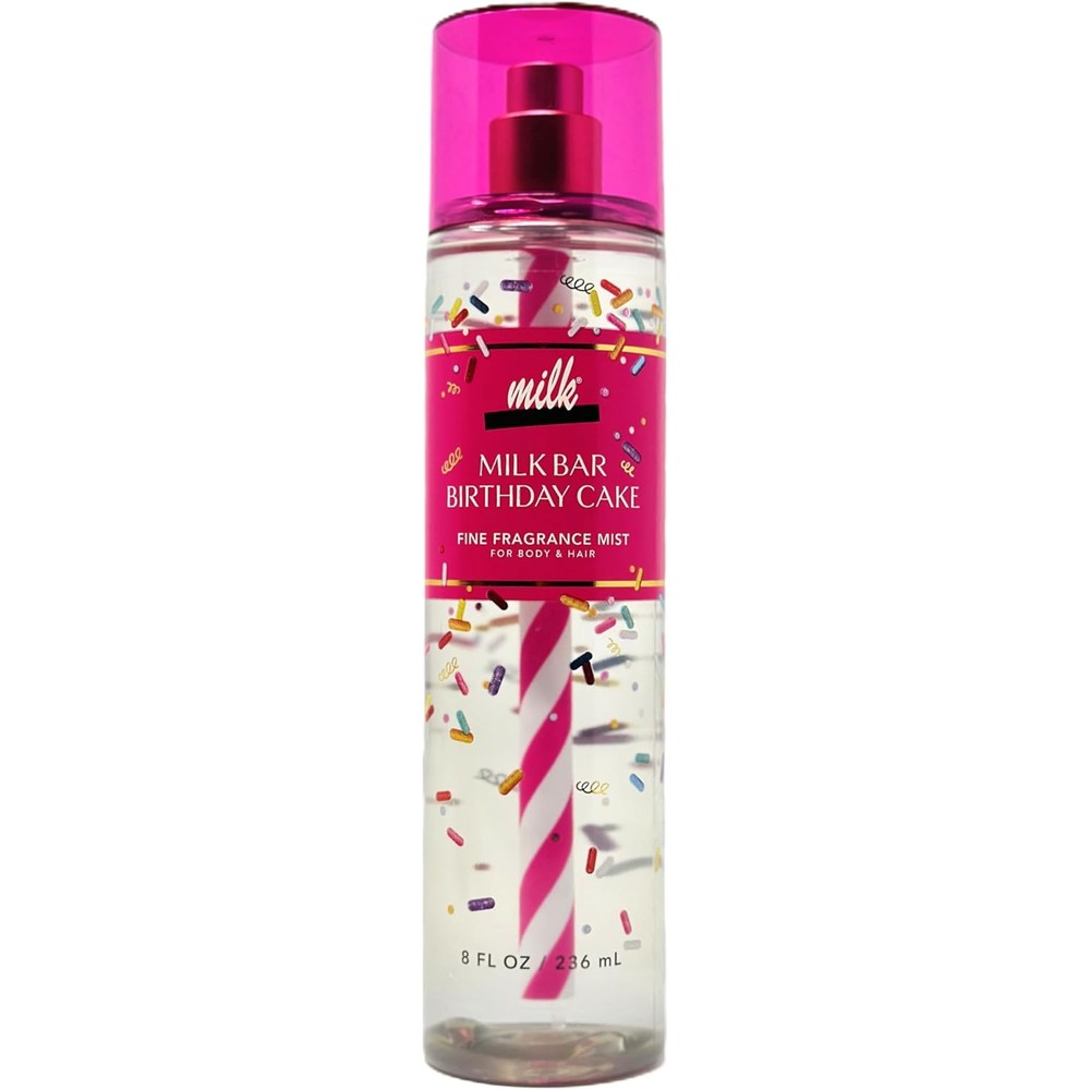 Bath And Body Works Milk Bar Birthday Cake Fine Fragrance Mist front view bottle commerce