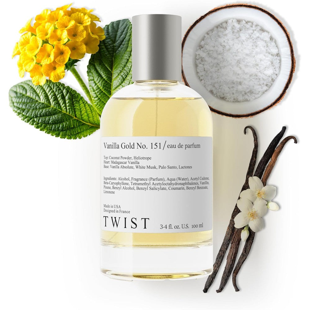 House Of Twist Vanilla Gold Number 151 Eau De Parfum front view bottle