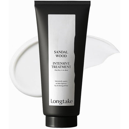 Longtake Sandalwood Intensive Hair Perfume Treatment tube front view for hair repair