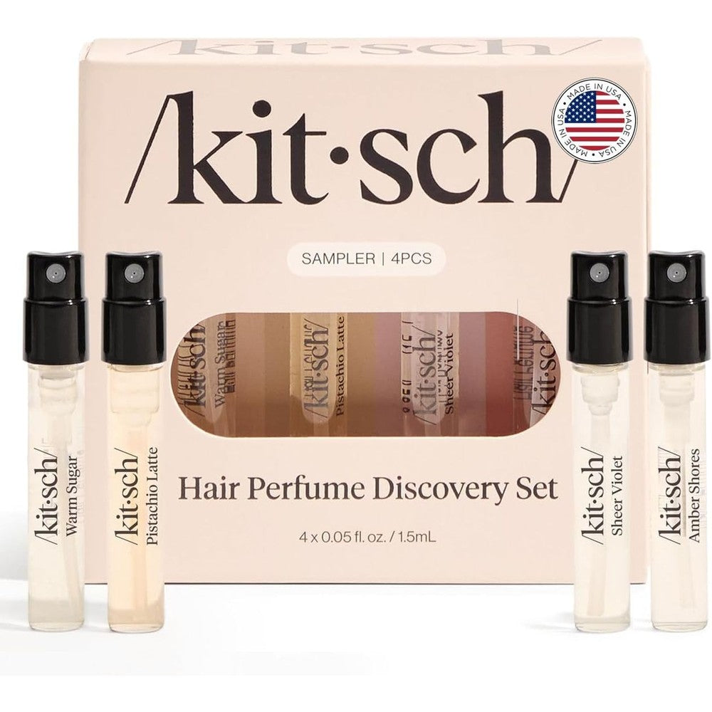 Kitsch hair perfume discovery set front view showing four sample spray vials