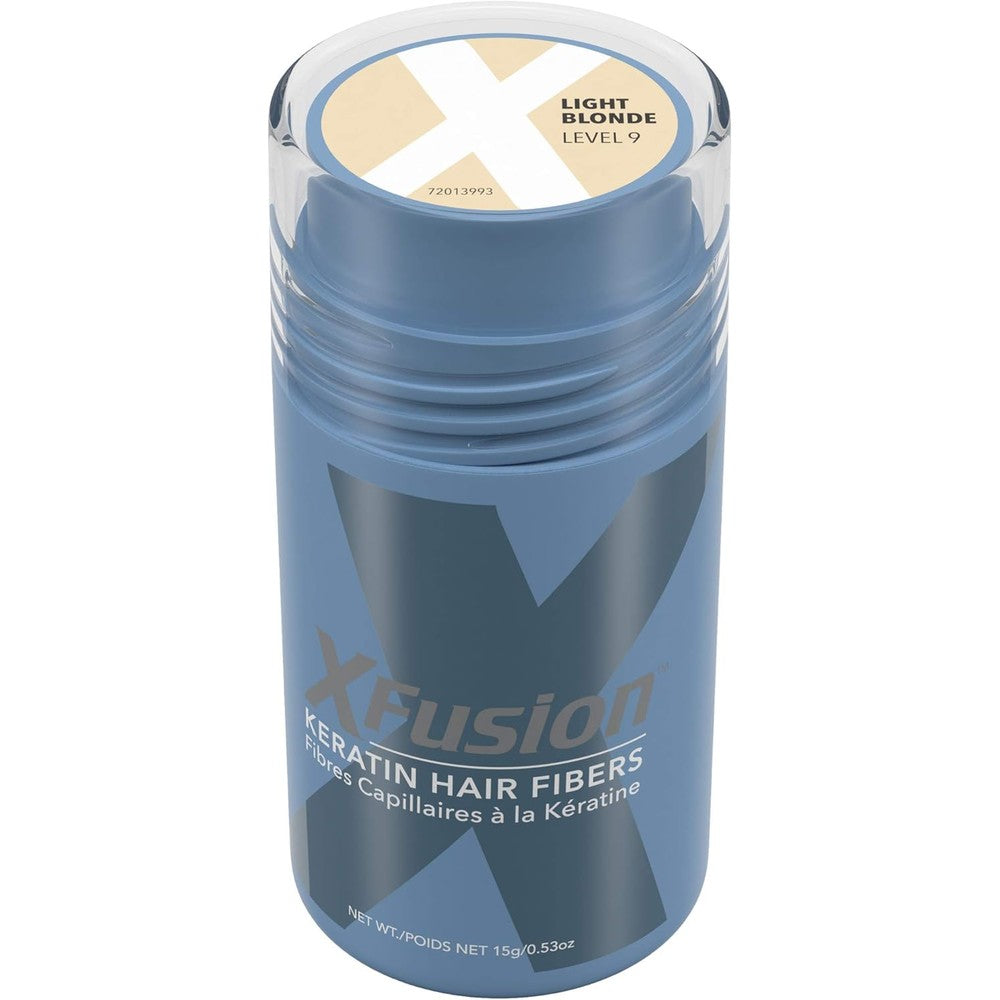 XFusion keratin hair fibers white container front view