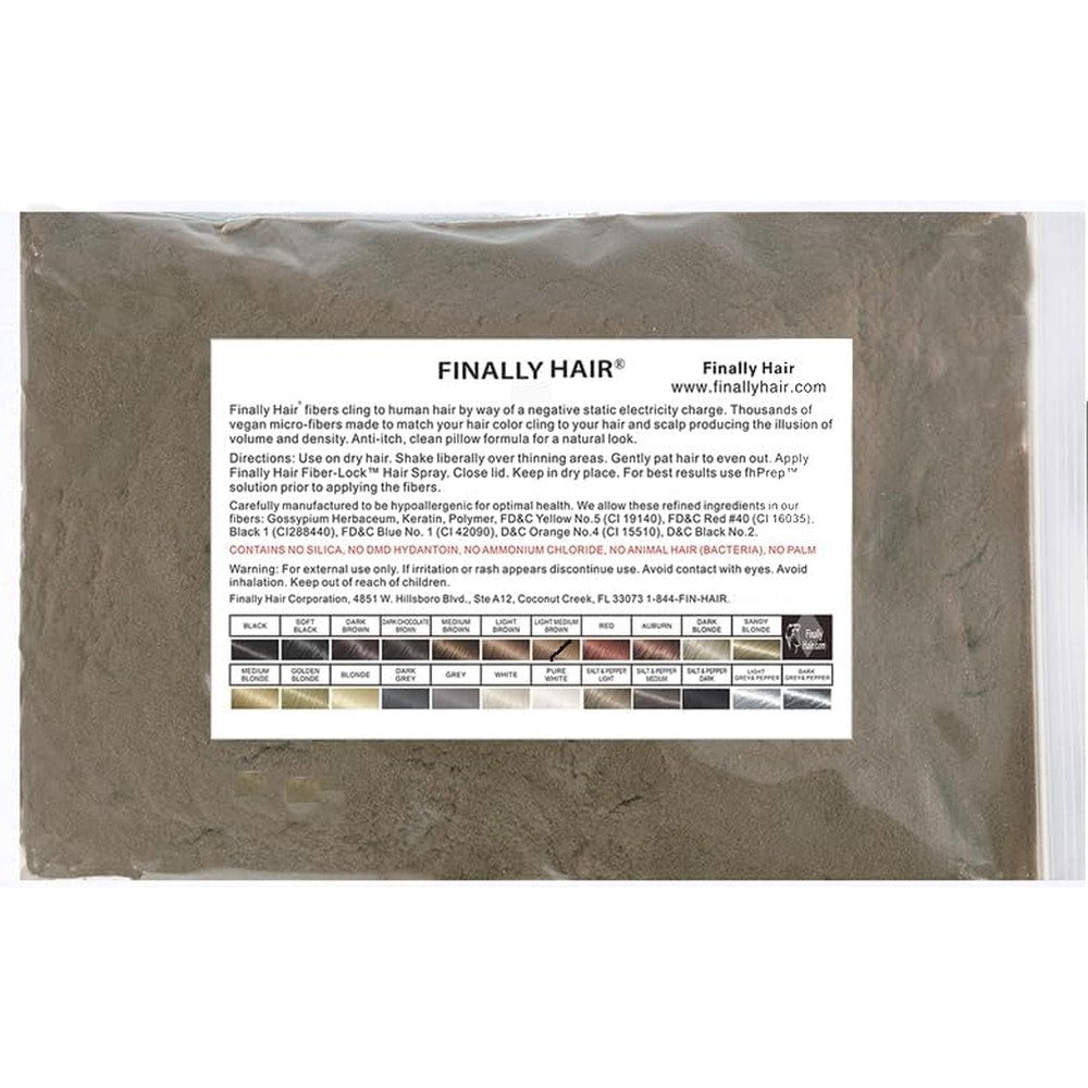 Finally Hair building fibers medium brown refill front view packaging