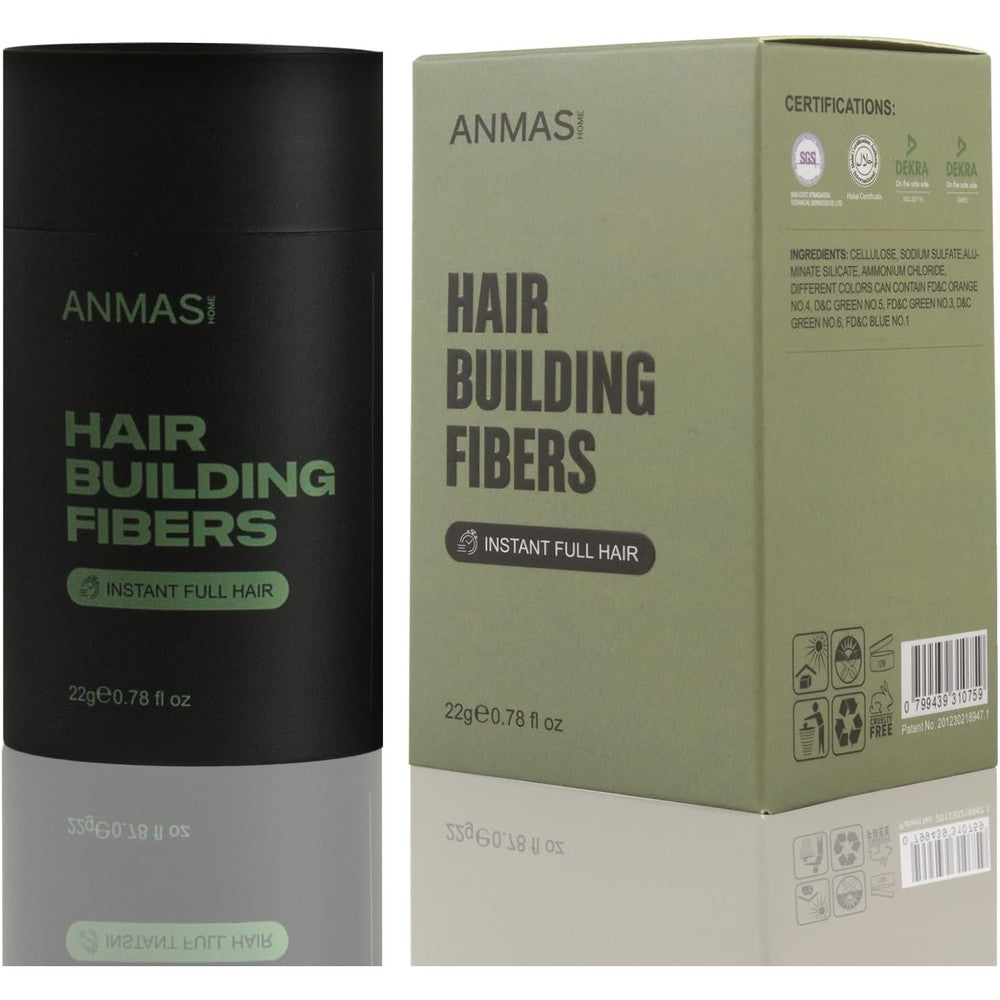 Thick Fiber Hair Building Fiber Dark Brown 22g front view showing authentic imported packaging.