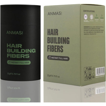 Thick Fiber Hair Building Fiber Dark Brown 22g front view showing authentic imported packaging.