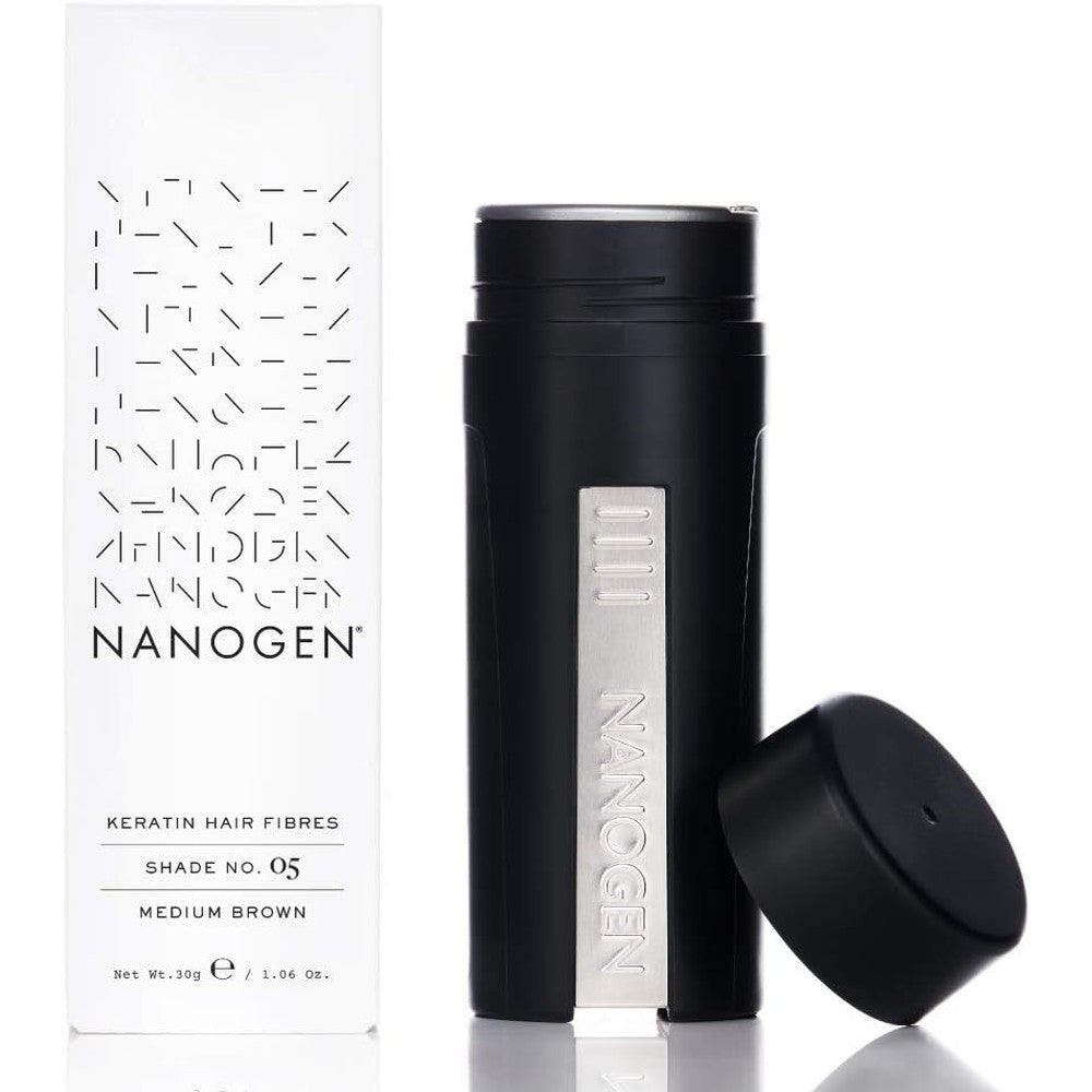 Nanogen Keratin Thickening Hair Fibers Medium Brown 30 grams front view bottle