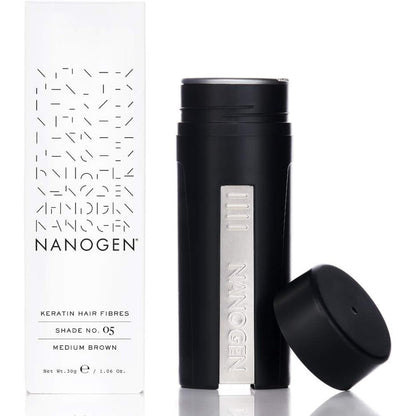 Nanogen Keratin Thickening Hair Fibers Medium Brown 30 grams front view bottle