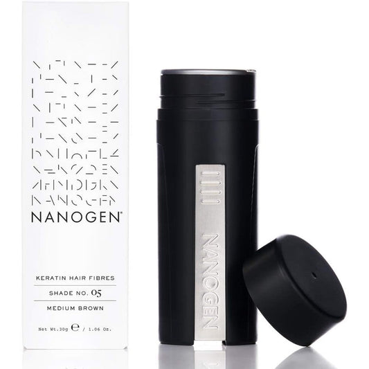 Nanogen Keratin Thickening Hair Fibers Medium Brown 30 grams front view bottle