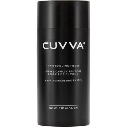 CUVVA Hair Building Fibers Dark Brown bottle front view for thinning hair solution