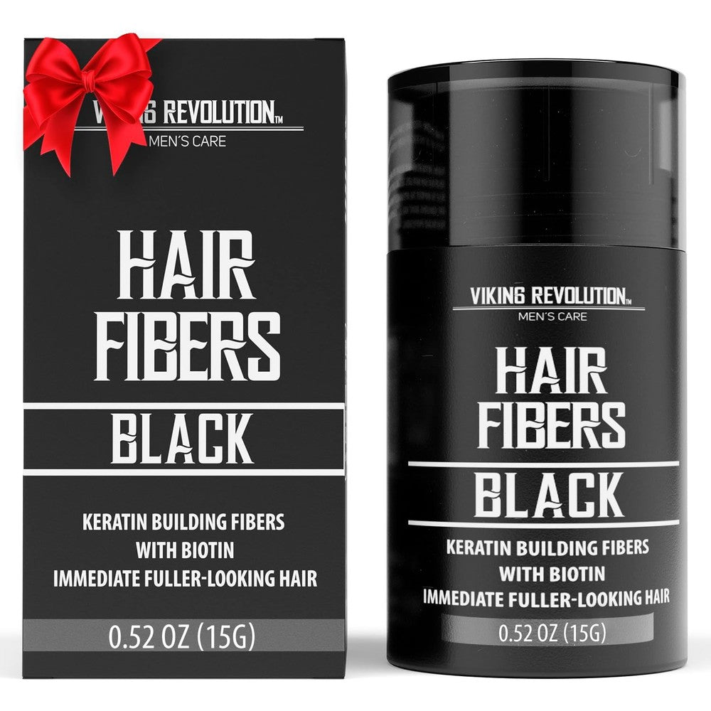 Viking Revolution Black Hair Fibers front view showing container branding