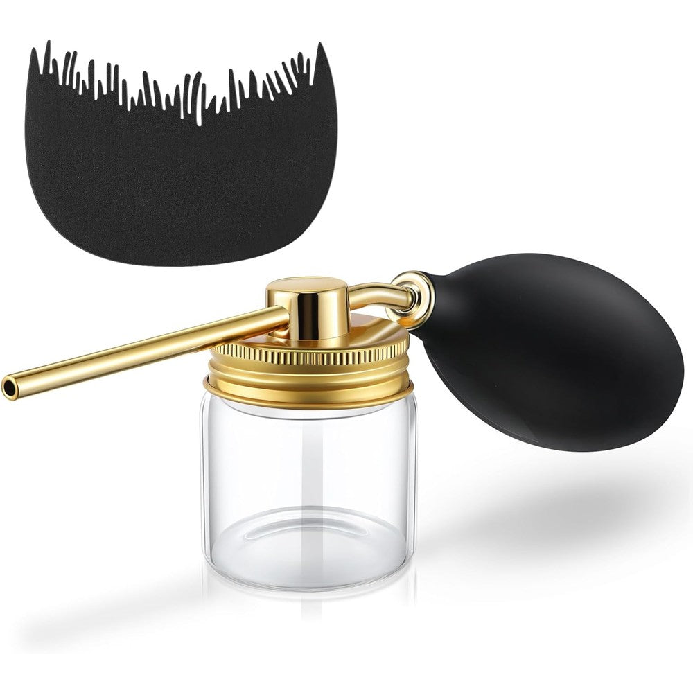 Hohean hair building fiber spray applicator front view with gold nozzle